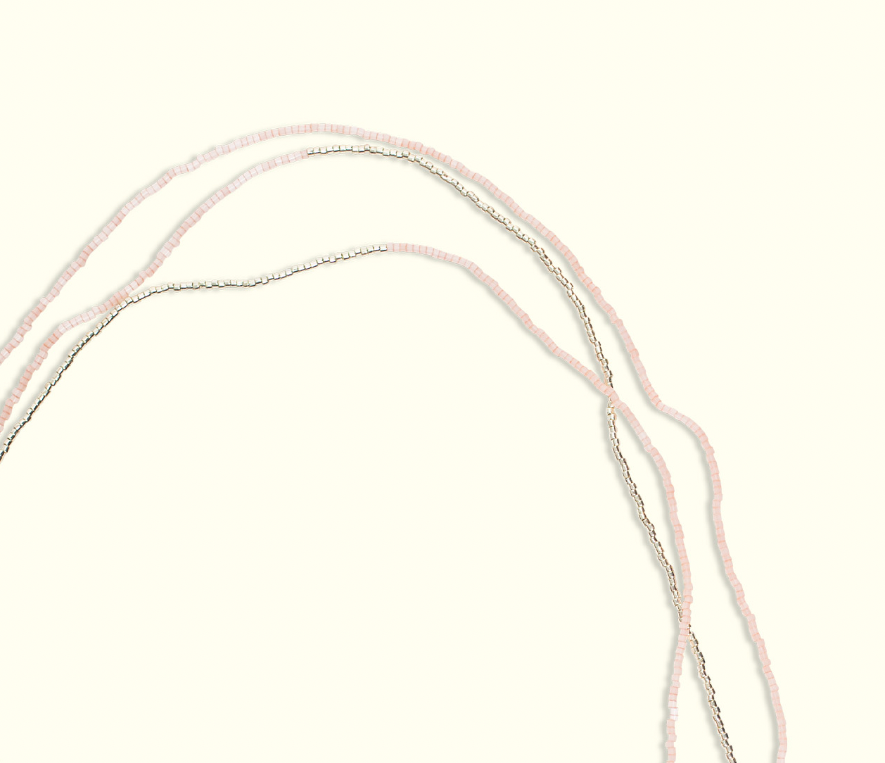 Neptune Wrap Necklace: Salmon Pink & Silver