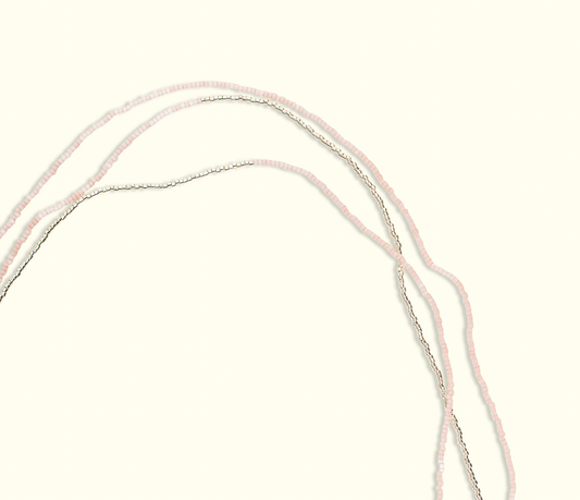 Neptune Wrap Necklace: Salmon Pink & Silver