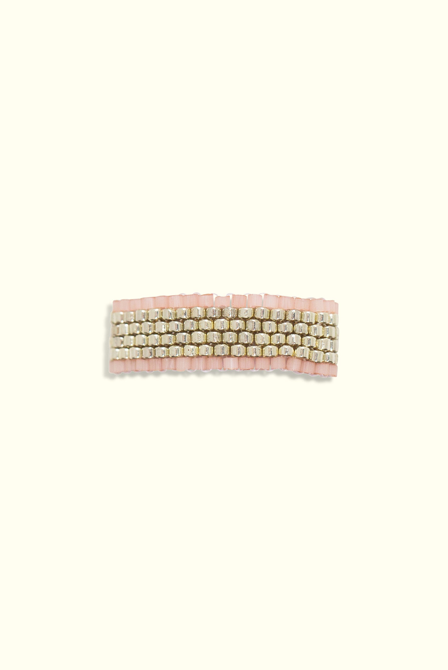 Neptune Band Ring: Silver & Salmon Pink