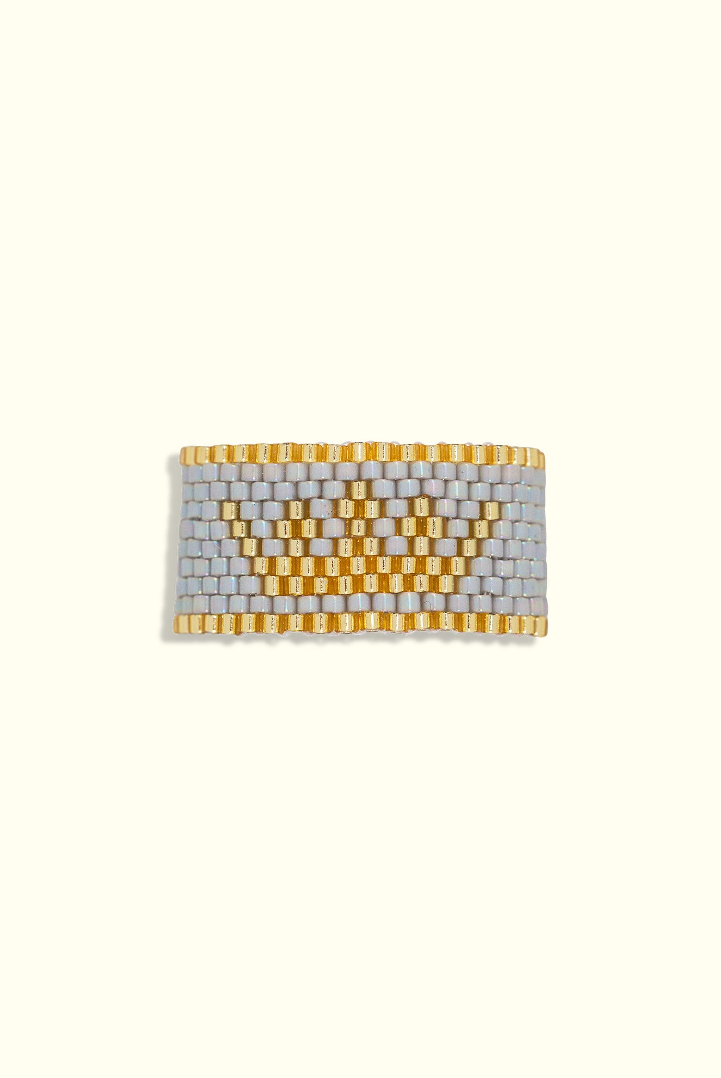 Neptune Crown Ring: Grey Smoke & Gold