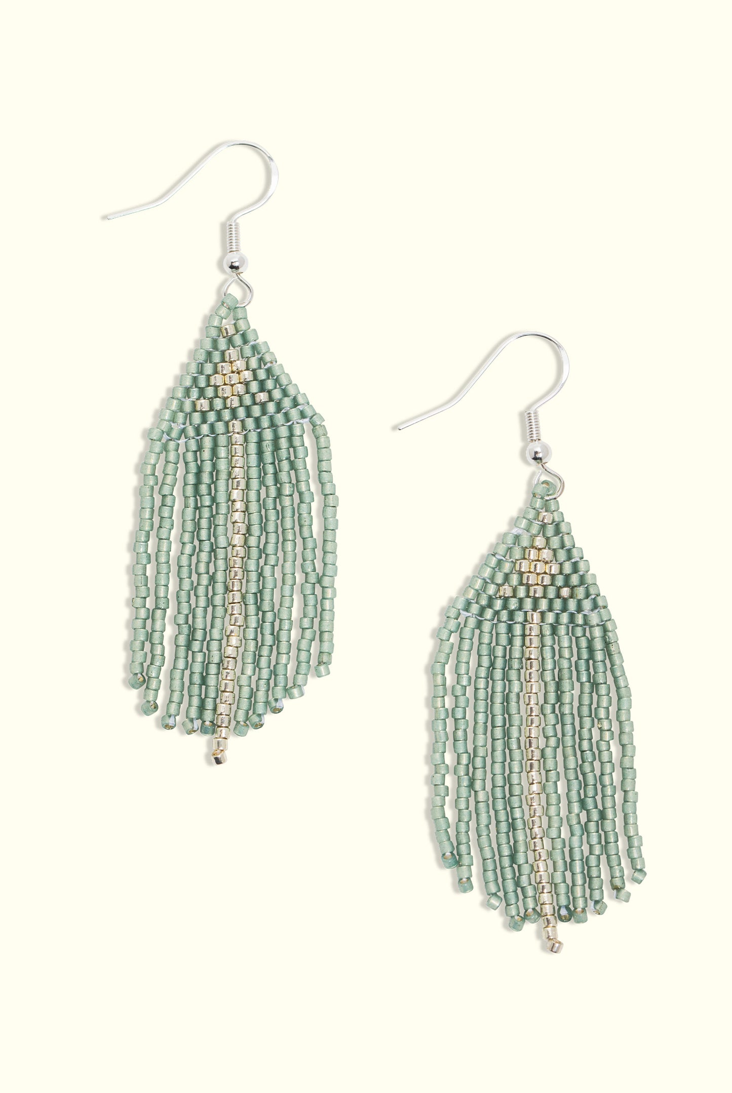 Neptune Fringe Earrings: Sage & Silver