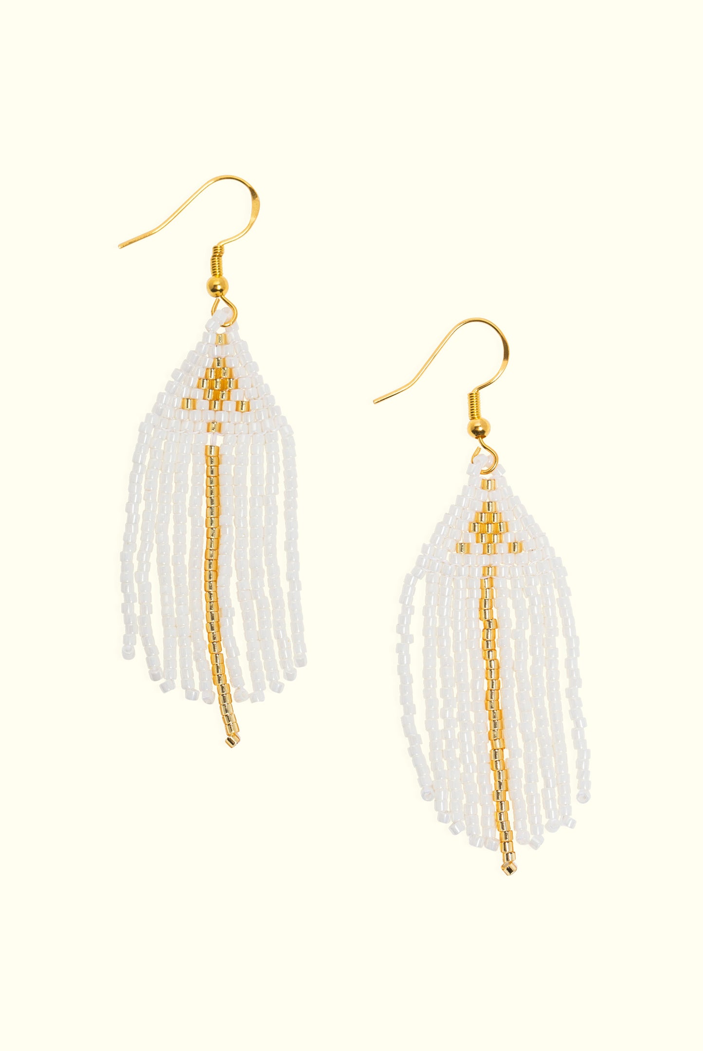 Neptune Fringe Earrings: Ivory & Gold