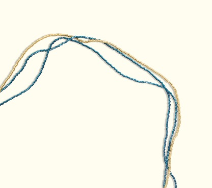 Neptune Wrap Necklace: Midnight Aqua & Gold