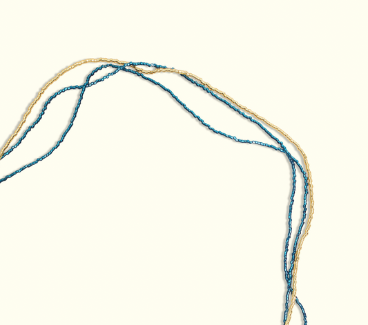 Neptune Wrap Necklace: Midnight Aqua & Gold
