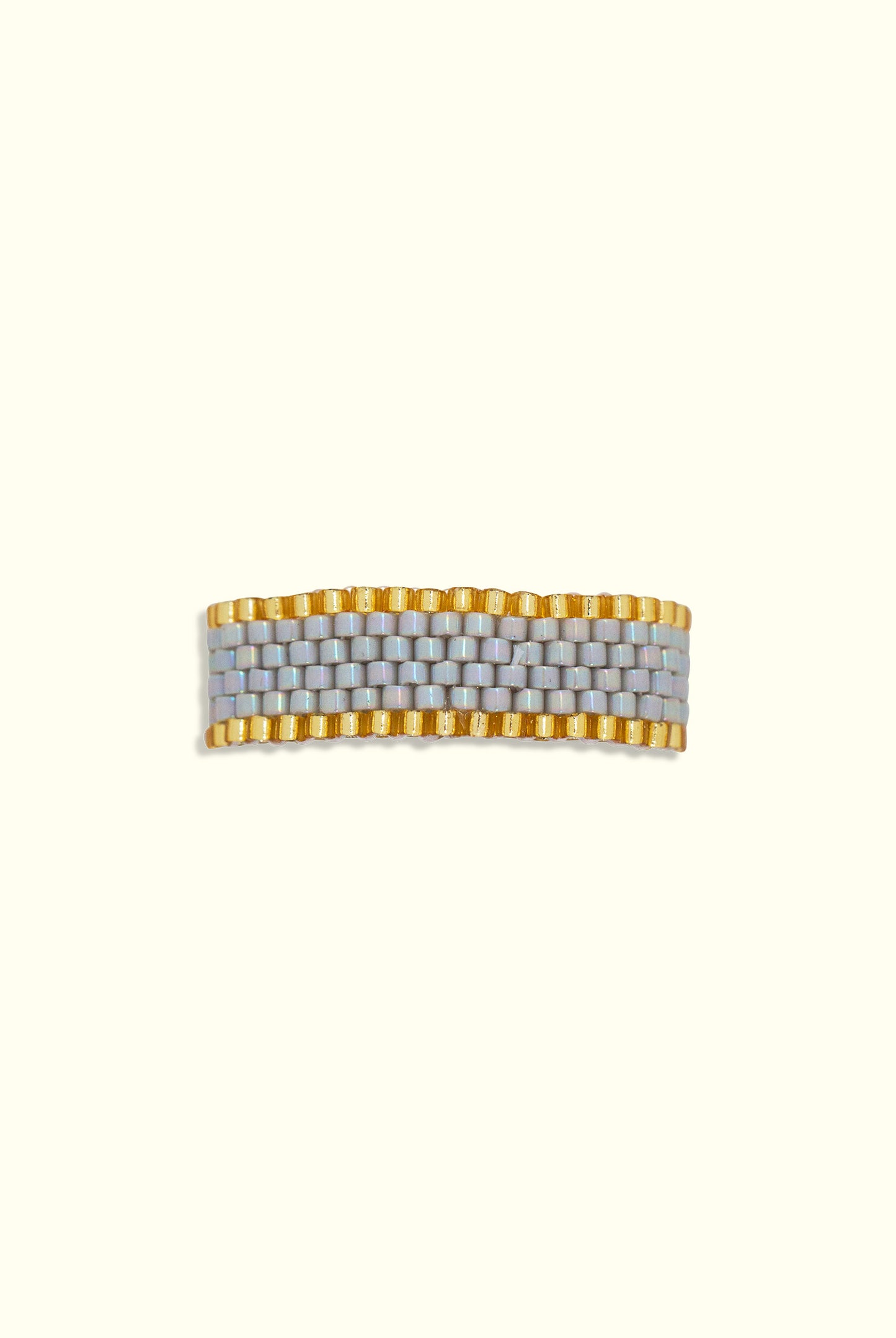 Neptune Band Ring: Grey Smoke & Gold