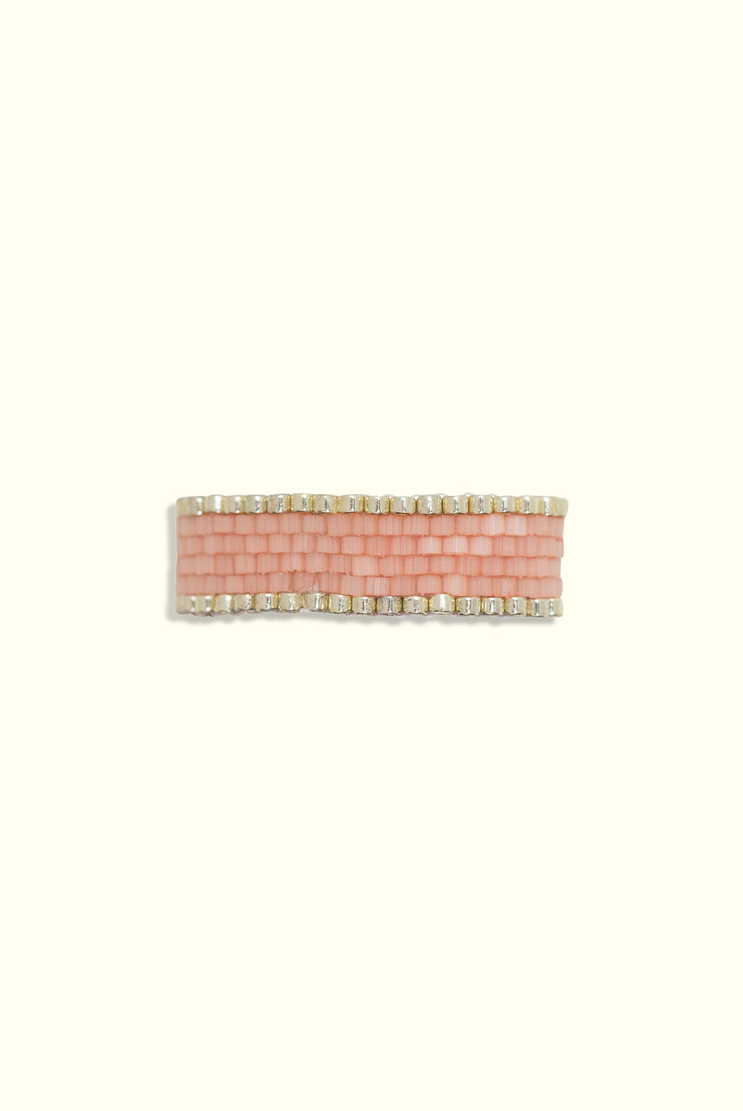 Neptune Band Ring: Salmon Pink & Silver