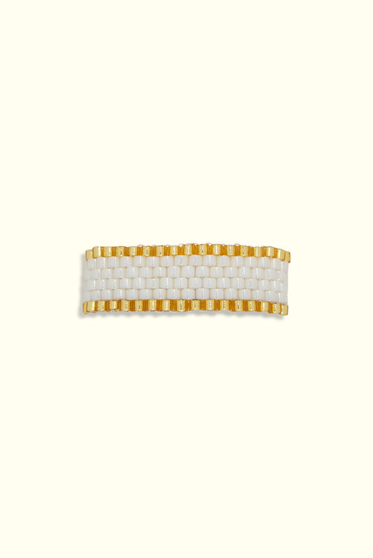 Neptune Band Ring: Ivory & Gold