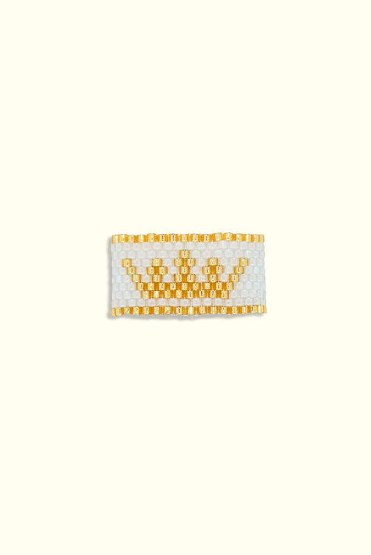 Neptune Crown Ring: Aqua Mist & Gold
