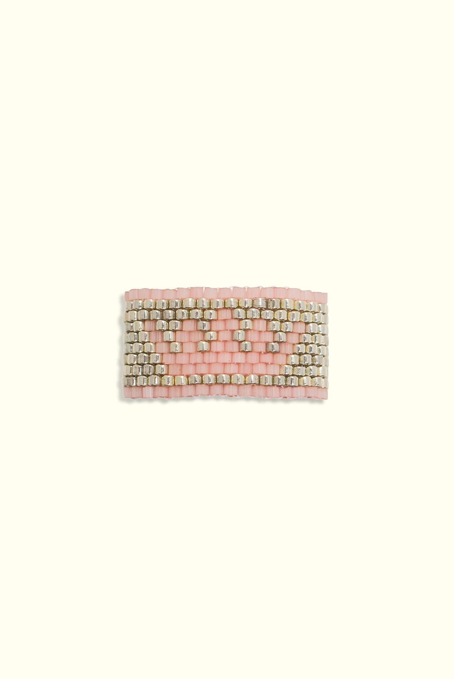 Neptune Crown Ring: Silver & Salmon Pink