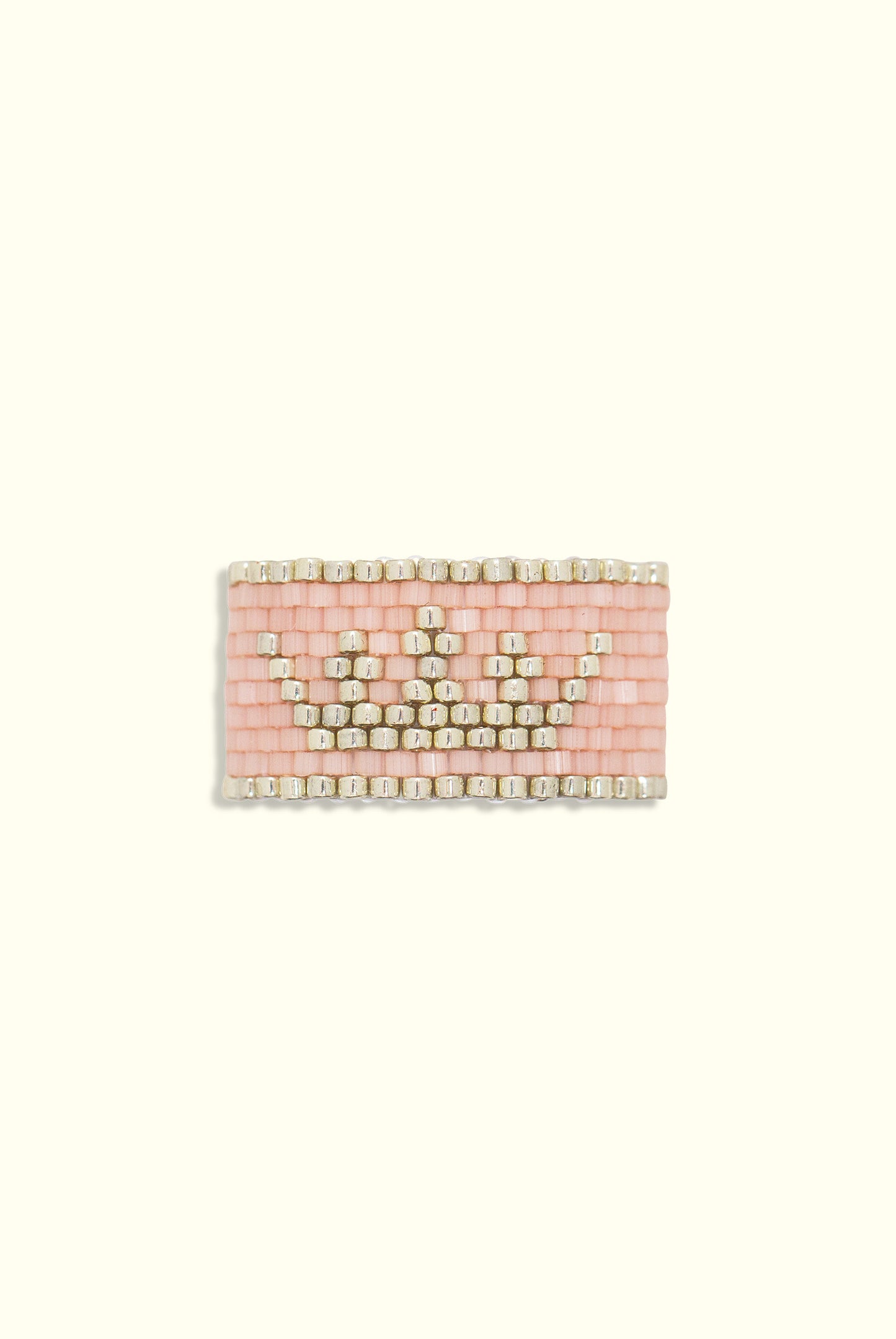 Neptune Crown Ring: Salmon Pink & Silver