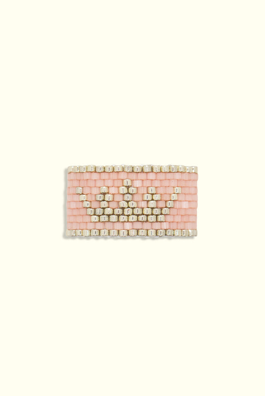 Neptune Crown Ring: Salmon Pink & Silver