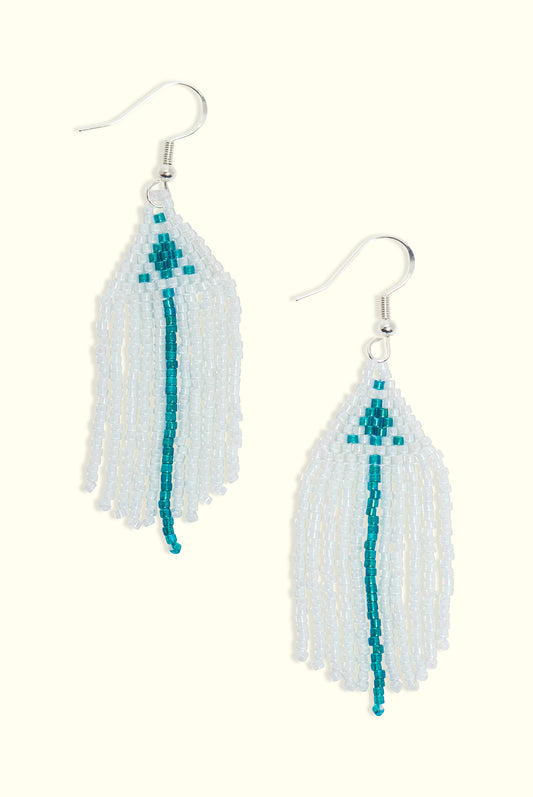Neptune Fringe Earrings: Aqua Mist & Deep Blue Sea