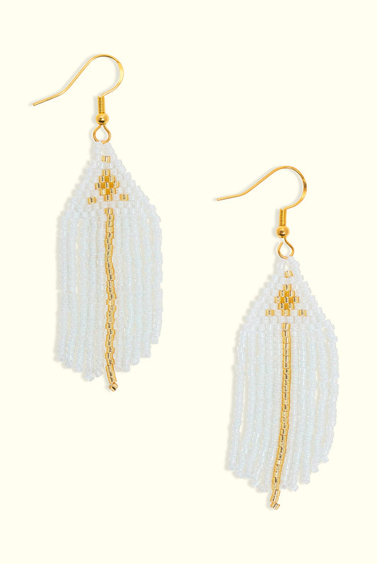 Neptune Fringe Earrings: Aqua Mist & Gold