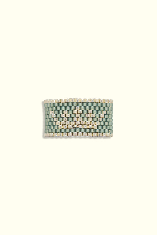 Neptune Crown Ring: Sage & Silver