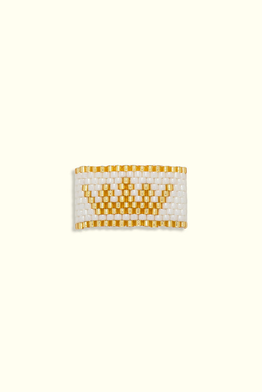 Neptune Crown Ring: Ivory & Gold