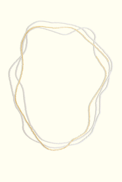 Neptune Wrap Necklace: Ivory & Gold