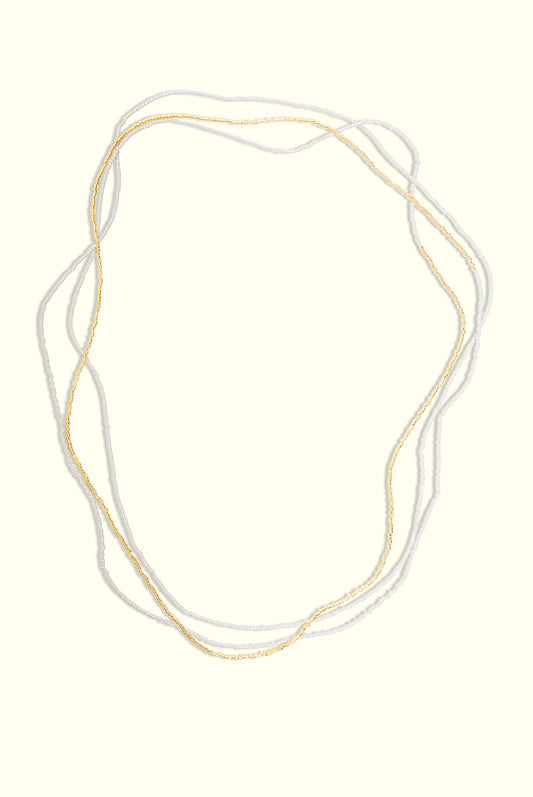 Neptune Wrap Necklace: Grey Smoke & Gold