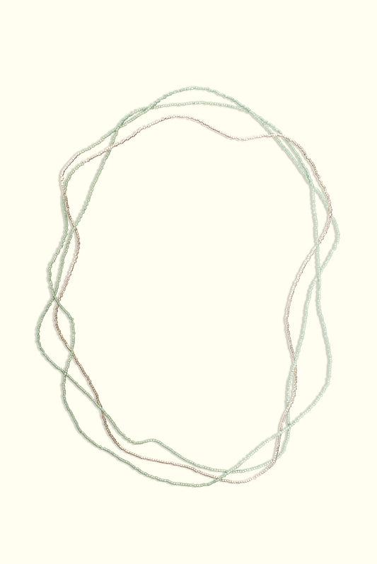 Neptune Wrap Necklace: Sage & Silver