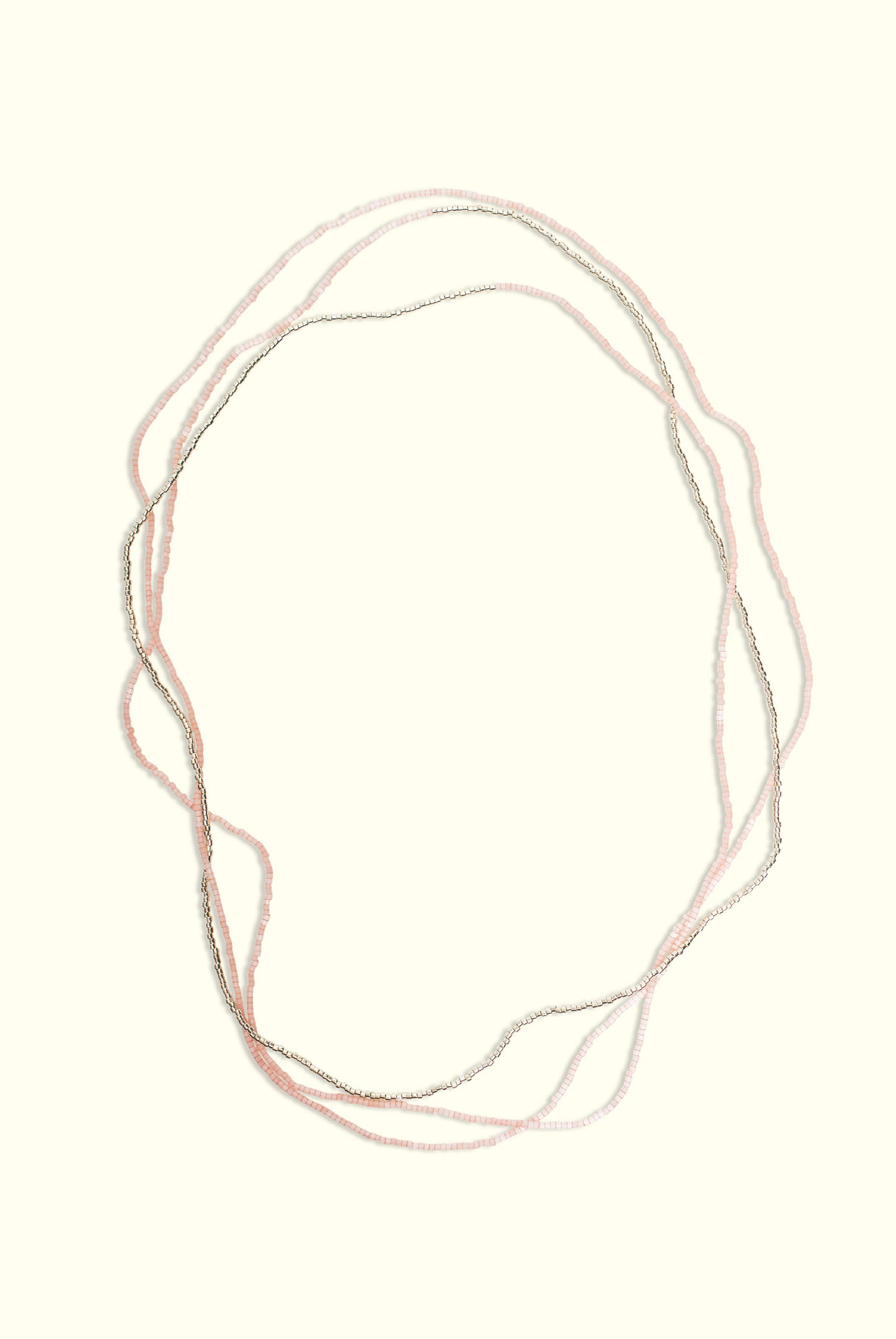 Neptune Wrap Necklace: Salmon Pink & Silver
