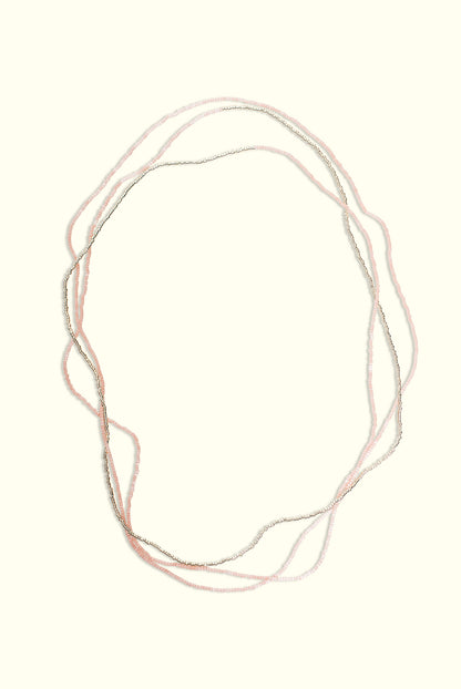 Neptune Wrap Necklace: Salmon Pink & Silver
